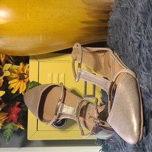 Qupid Gold Pointed Toe Flats